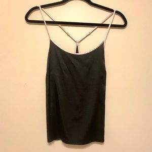 Satin Black & Pink Tank Top